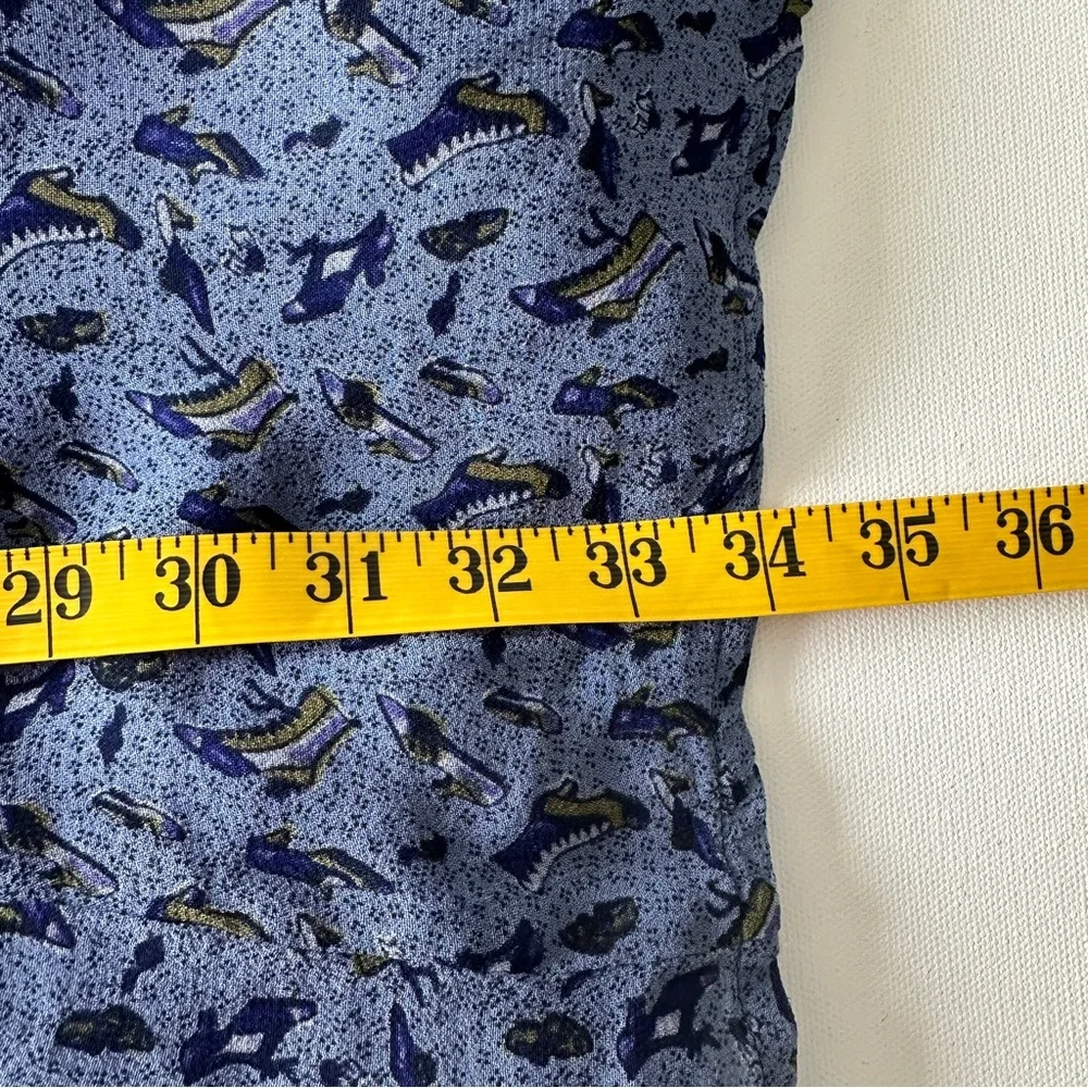 April Cornell Vintage Maxi Skirt Purple Shoe Boot Print Women’s Medium - Picture 9 of 9